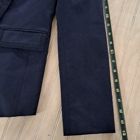 REBECCA MINKOFF Wool Blend Navy Blue & Black Tailored Structured Blazer - Picture 9 of 13